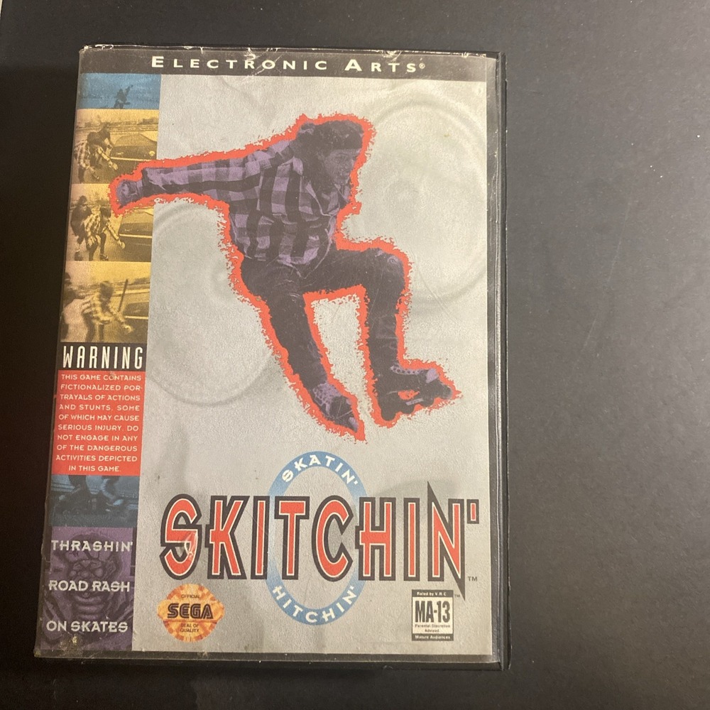 Skitchin' (Sega Genesis, 1993) Authentic, tested/works (no manual)